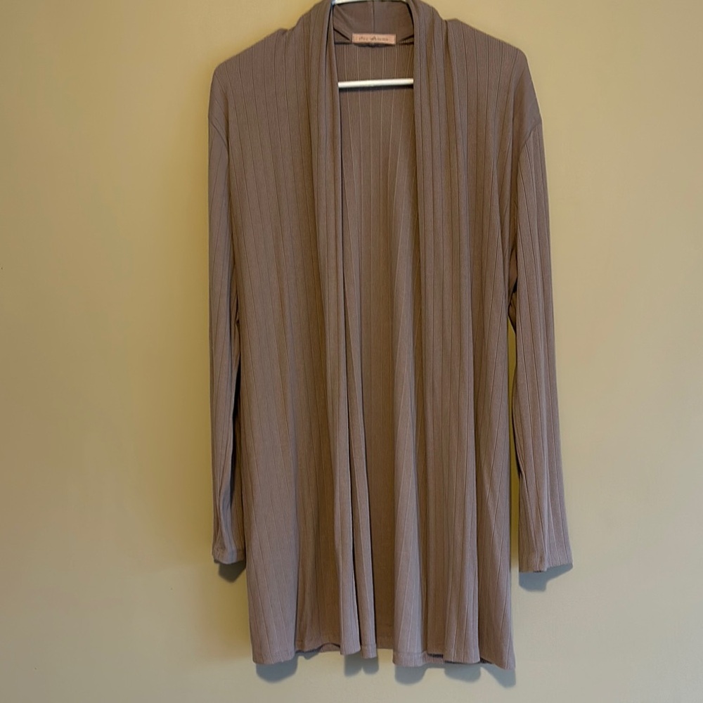Mauve Open Front Cardigan